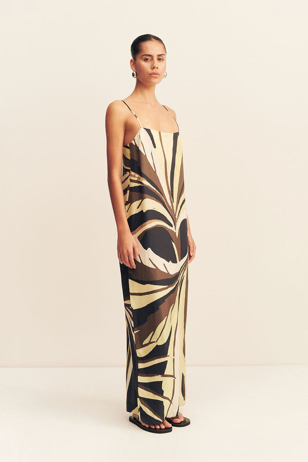 ECLIPSE SILK VISCOSE SLIP MAXI DRESS