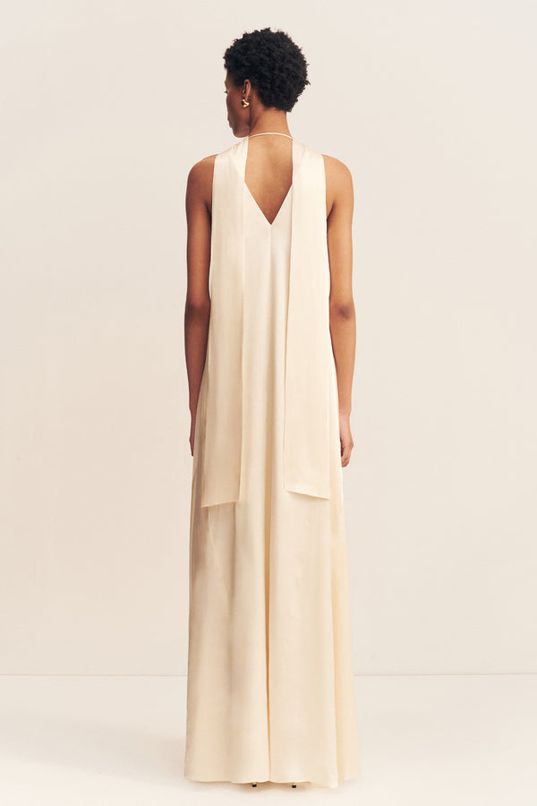 LA LUNE SCARF PANELLED MAXI DRESS - CREAM_B