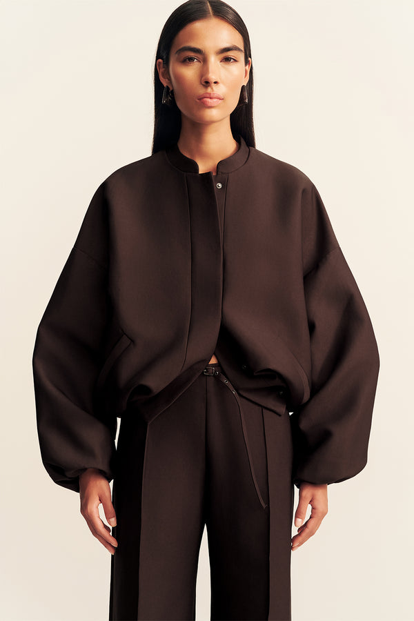 OTIS OVERSIZED BOMBER JACKET - RISTRETTO