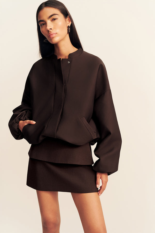 OTIS OVERSIZED BOMBER JACKET - RISTRETTO
