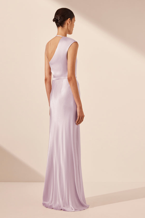 LA LUNE DRAPED MAXI DRESS - LILAC_B