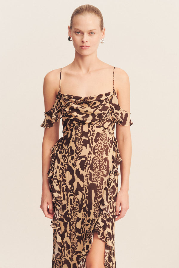 GOLDIE RUFFLE COWL MAXI DRESS_D