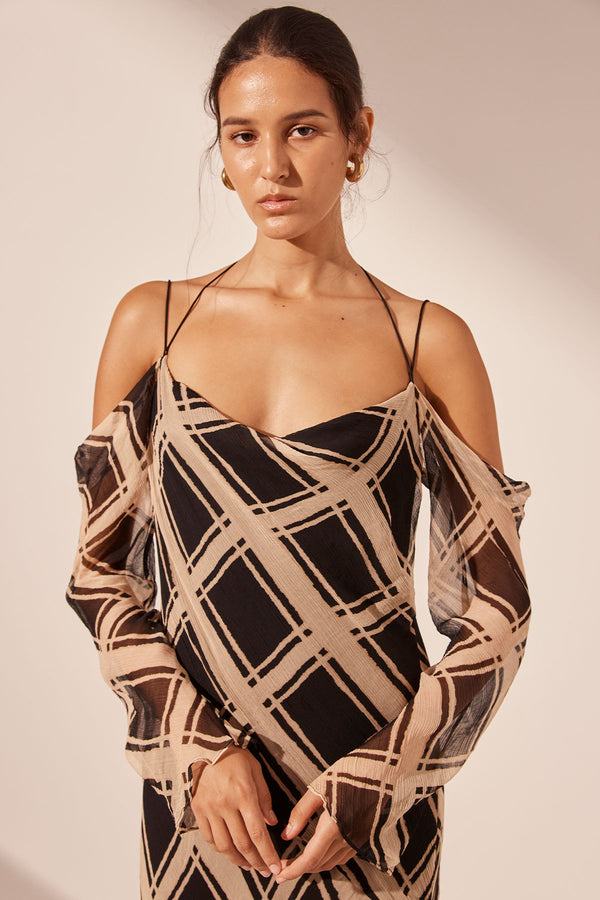 RICO OFF THE SHOULDER TIE MAXI DRESS_D