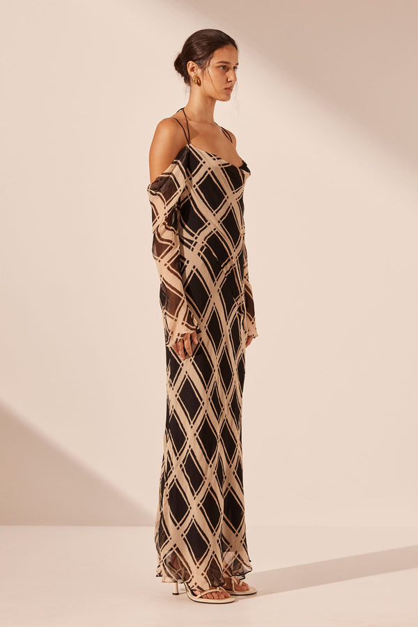 RICO OFF THE SHOULDER TIE MAXI DRESS_A