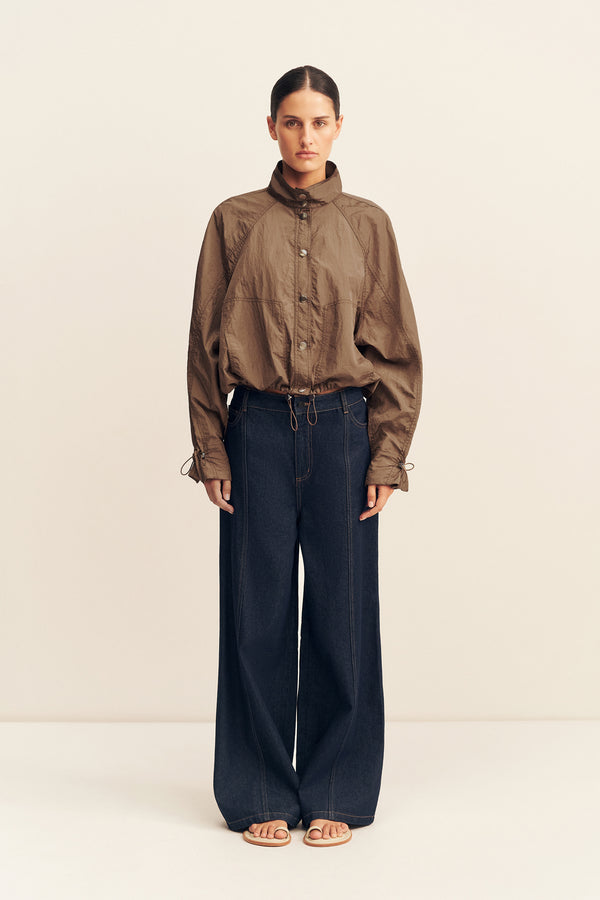 MALIKA NYLON PARACHUTE JACKET - BRONZE_F
