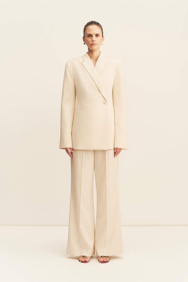 ASHER HOURGLASS BLAZER - WHITE SWAN_F