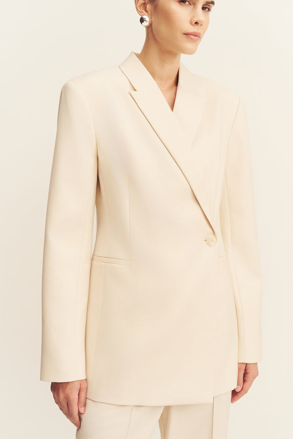 ASHER HOURGLASS BLAZER - WHITE SWAN