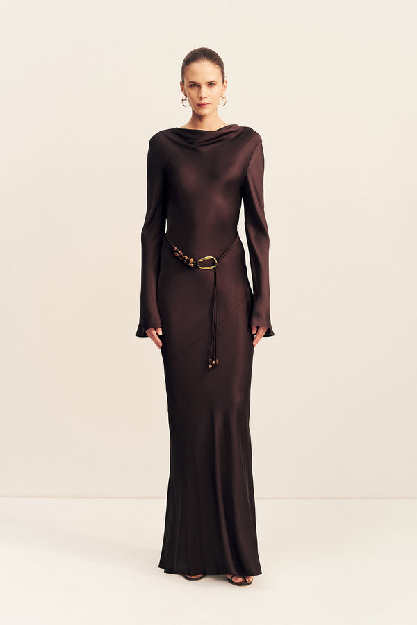agnes panelled asymmetric maxi dress Shona Joy - Agnes Draped Ruffle Maxi Dress - Ivory
