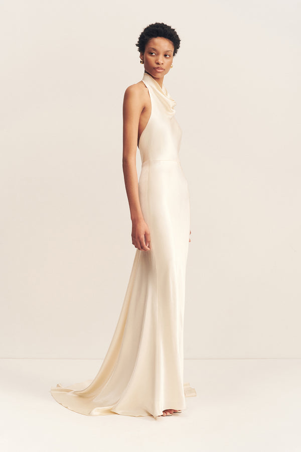 La Lune High Cowl Open Back Maxi Dress | Cream | Dresses | Shona Joy La Lune High Cowl Open Back Maxi Dress | Cream | Dresses | Shona Joy