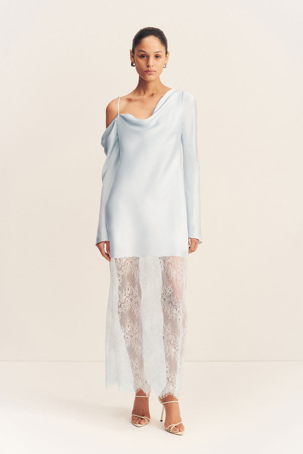 LABYRINTH LACE LONG SLEEVE MAXI DRESS - PALE BLUE_F