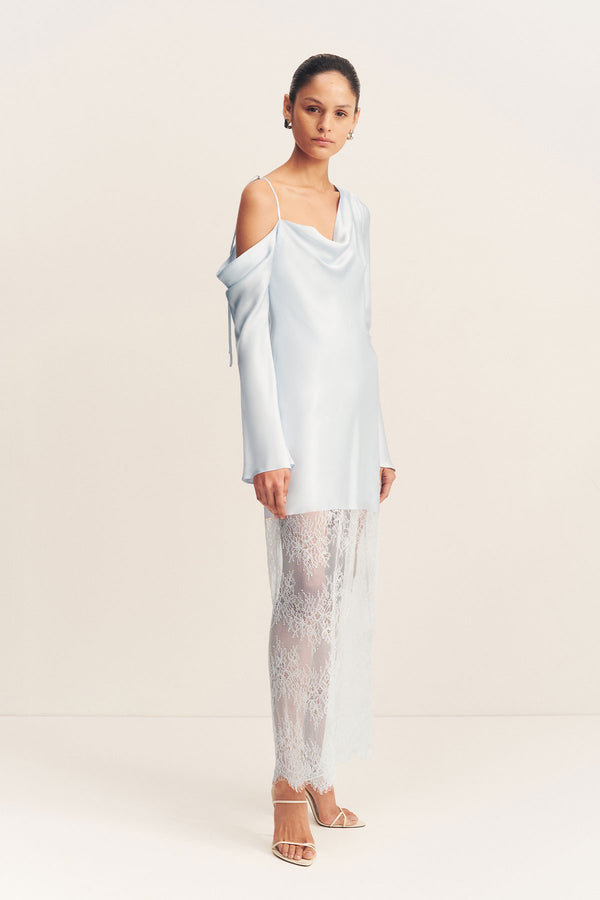 LABYRINTH LACE LONG SLEEVE MAXI DRESS - PALE BLUE_A