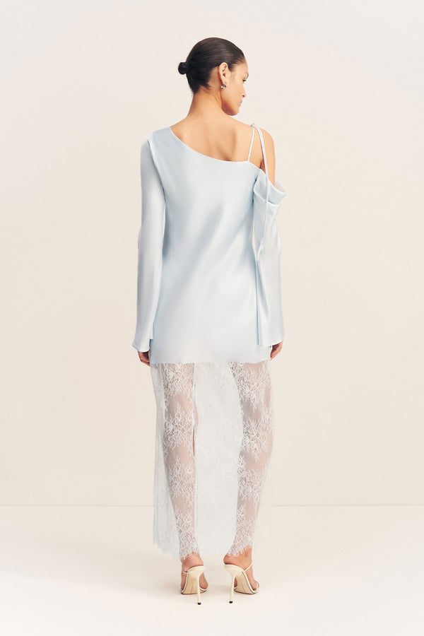 LABYRINTH LACE LONG SLEEVE MAXI DRESS - PALE BLUE_B