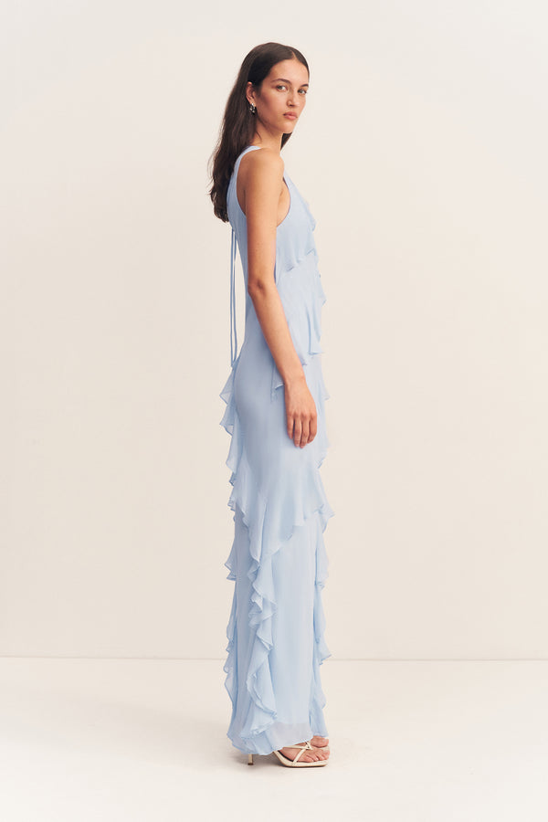 EMORY RUFFLE MAXI DRESS - ARCADIAN BLUE_S
