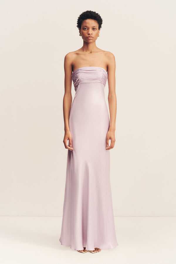 La Lune Strapless Ruched Bodice Maxi Dress | Lilac | Dresses | Shona Joy La Lune Strapless Ruched Bodice Maxi Dress | Lilac | Dresses | Shona Joy