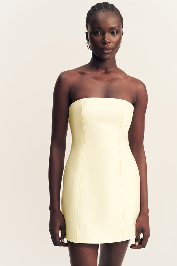 OTIS PANELLED STRAPLESS MINI DRESS - YUZU