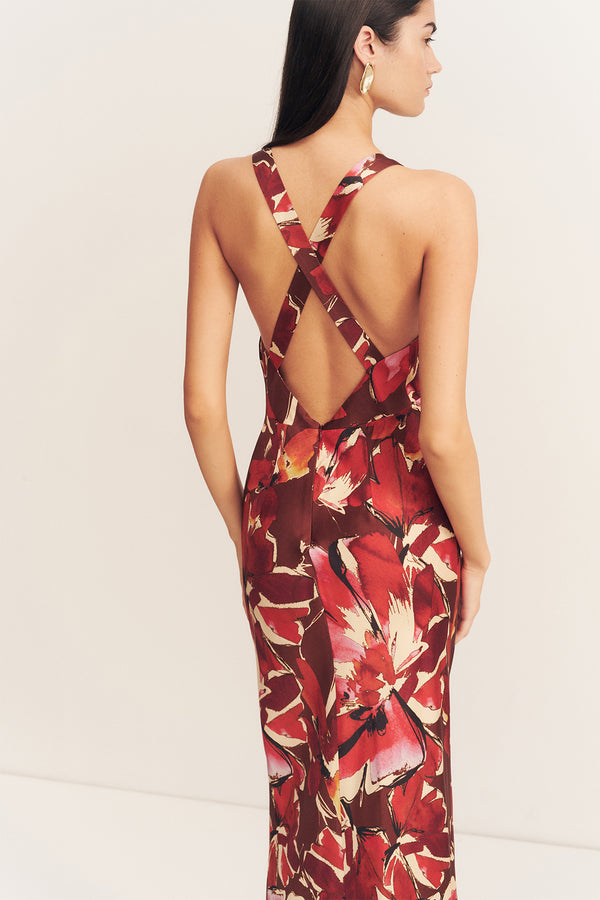 NOLITA PLUNGED CROSS BACK MAXI DRESS_D