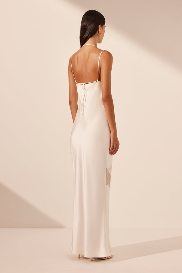STRATUS LACE PANELLED MAXI DRESS - IVORY_B