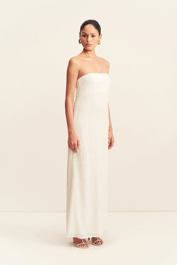 AMERIE STRAPLESS MAXI DRESS - GLISTEN