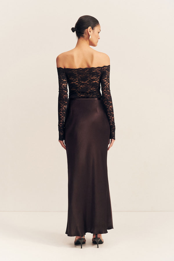 LA LUNE BIAS MAXI SKIRT - BLACK_B