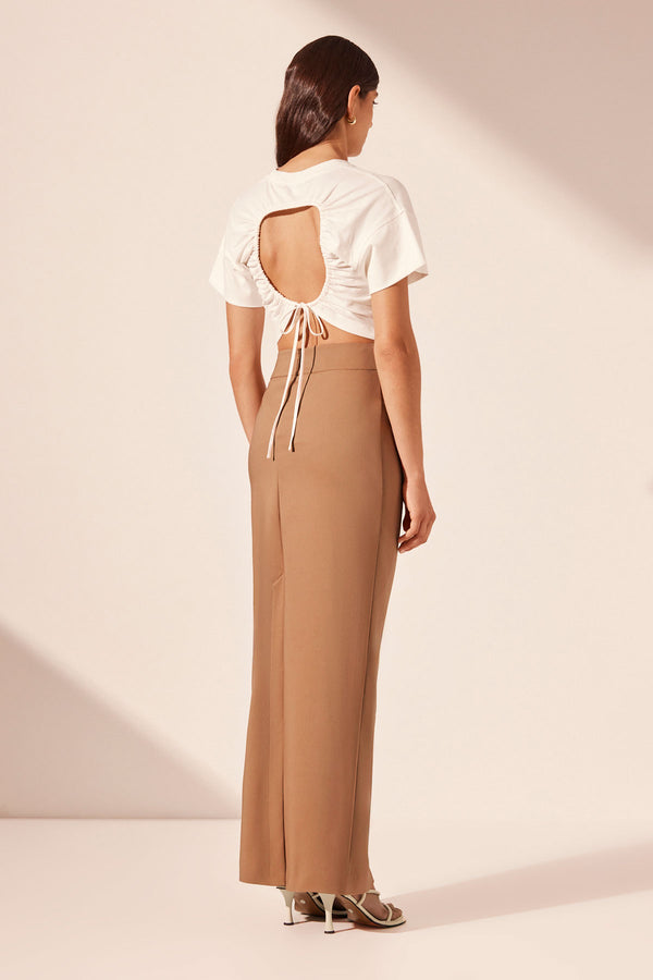LANI DRAPED MAXI SKIRT - CINNAMON_B