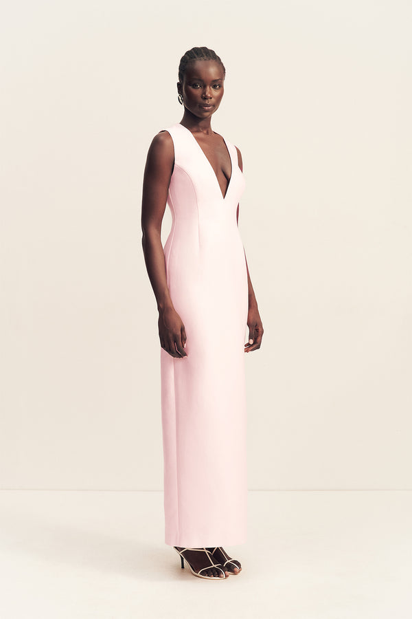 OTIS PLUNGED FITTED MAXI DRESS - FAIRYFLOSS