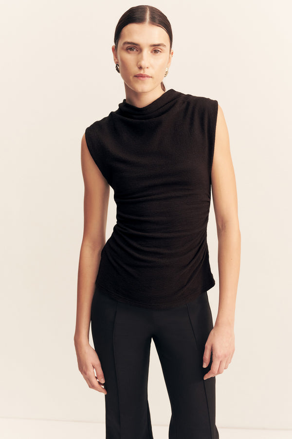 BEAU SLEEVELESS TOP - BLACK