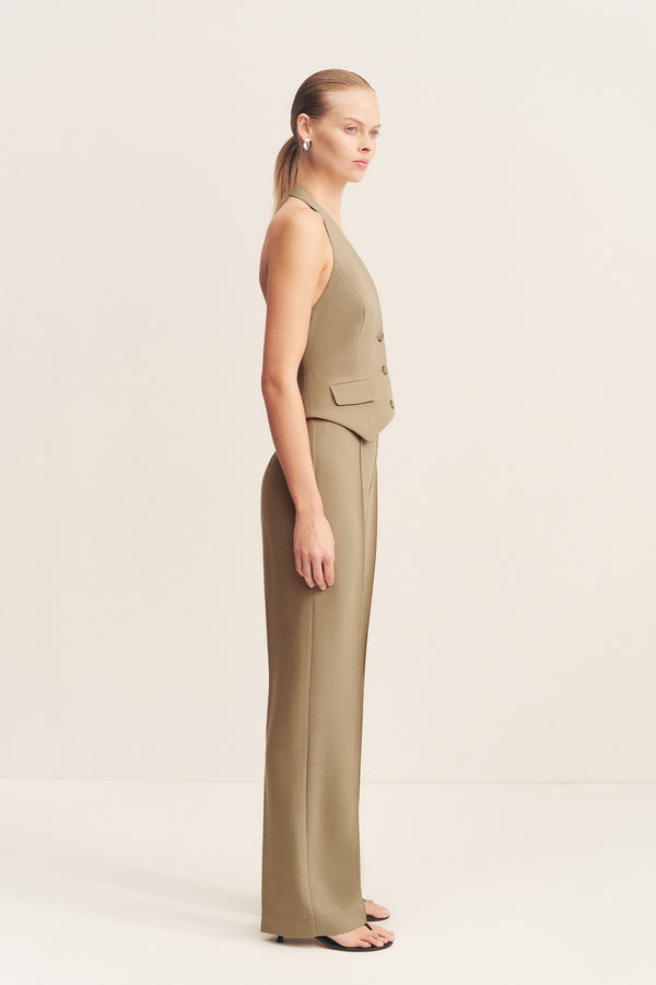IRENA HALTER NECK VEST - OAK_S