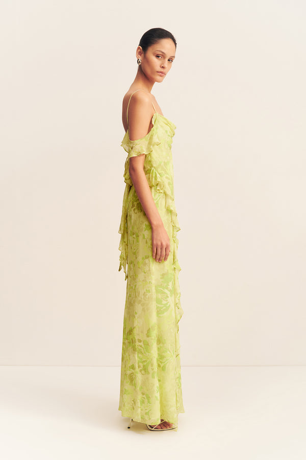 MILLER RUFFLE COWL MAXI DRESS_S