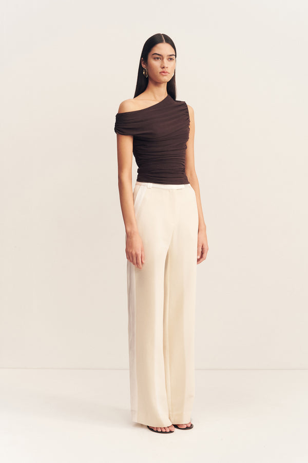 MIRA OFF SHOULDER TOP - GANACHE_A