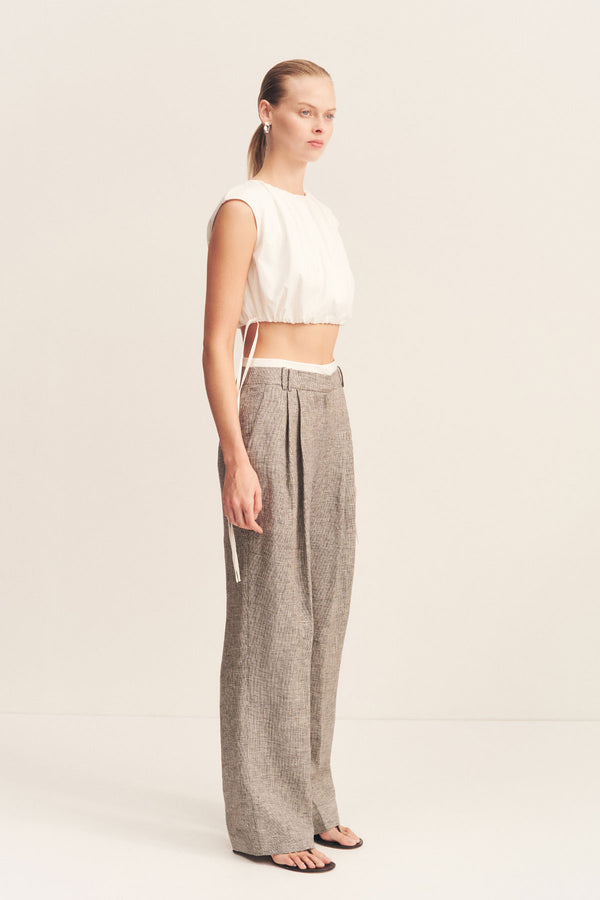 ELLIOT DOUBLE WAIST BAND PANT - CONCRETE_A