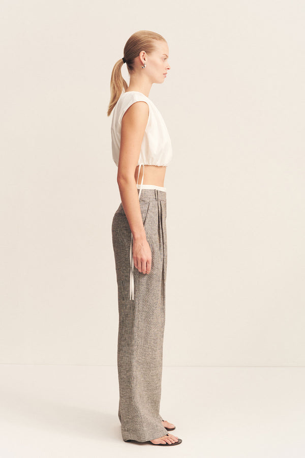ELLIOT DOUBLE WAIST BAND PANT - CONCRETE_S