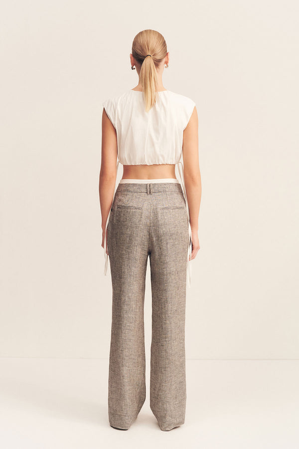 ELLIOT DOUBLE WAIST BAND PANT - CONCRETE_B