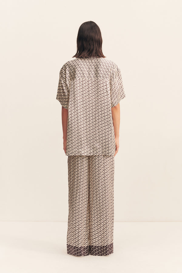 MONOGRAM SILK CONTRAST SHIRT
