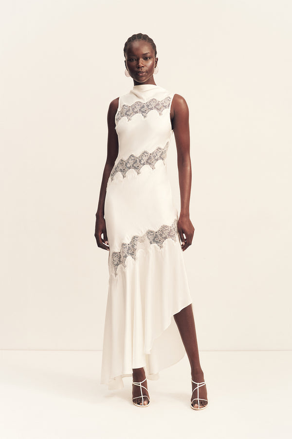 SIMONA ASYMMETRICAL PANELLED MAXI DRESS - IVORY_F