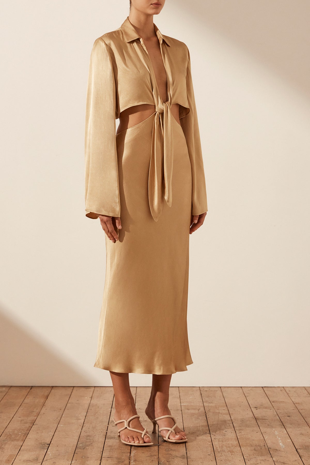 Shona joy tie front midi dress online