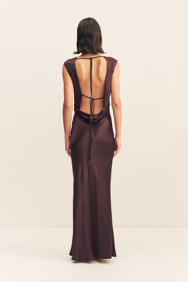 premium jersey cowl neck backless maxi dress in espresso Premium Jersey Cowl Neck Backless Maxi Dress in Espresso