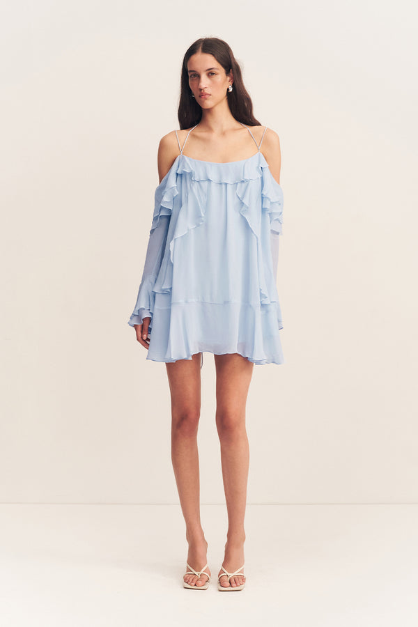 EMORY TIERED MINI DRESS - ARCADIAN BLUE_F