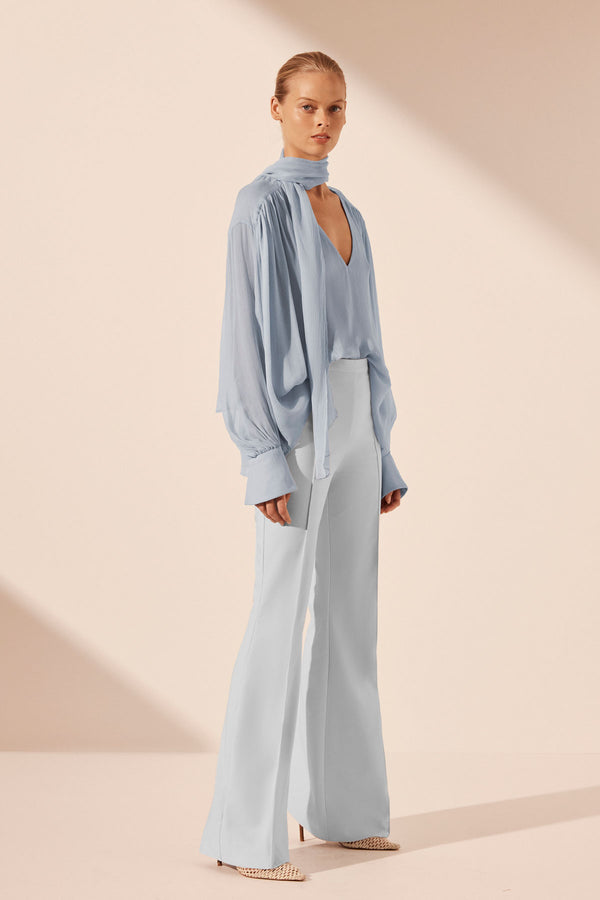 LAYLA SCARF BLOUSE - SKY_A