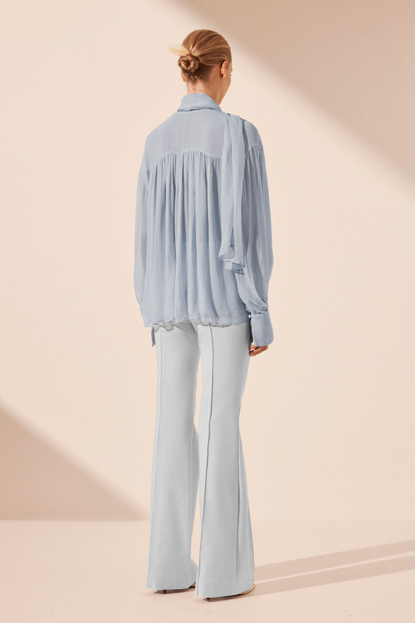 LAYLA SCARF BLOUSE - SKY_B