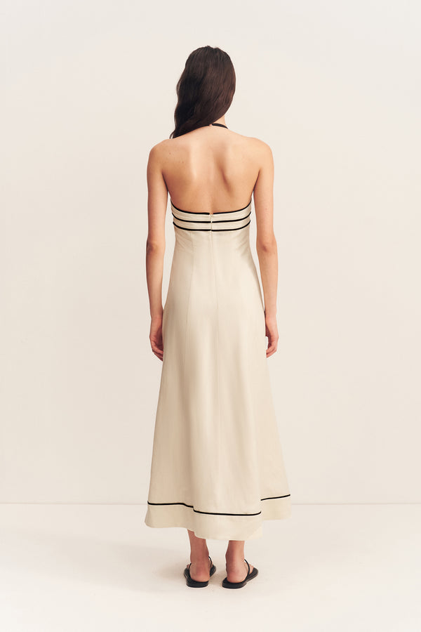 BILLIE CONTRAST PANELLED MIDI DRESS_B
