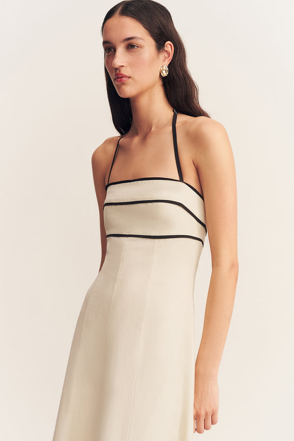 BILLIE CONTRAST PANELLED MIDI DRESS_D