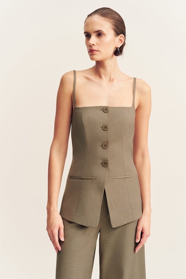 ASHER TAILORED TOP - ROCK