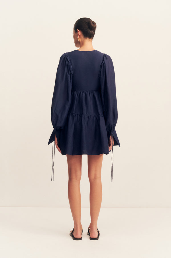 CELESTE LONG SLEEVE MINI DRESS - MIDNIGHT