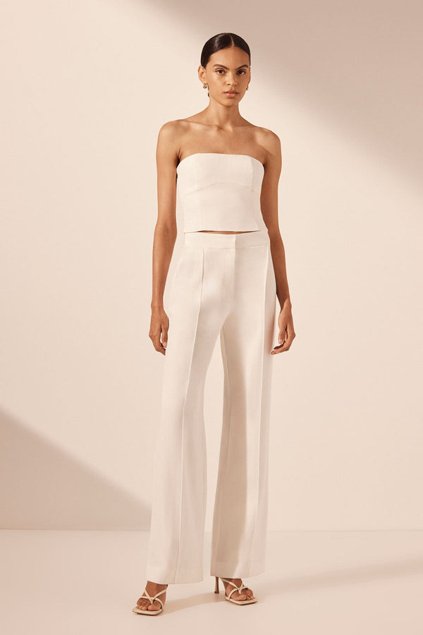 LA LUNE OTTO PUFF SLEEVE CONTOUR TOP - IVORY_F1