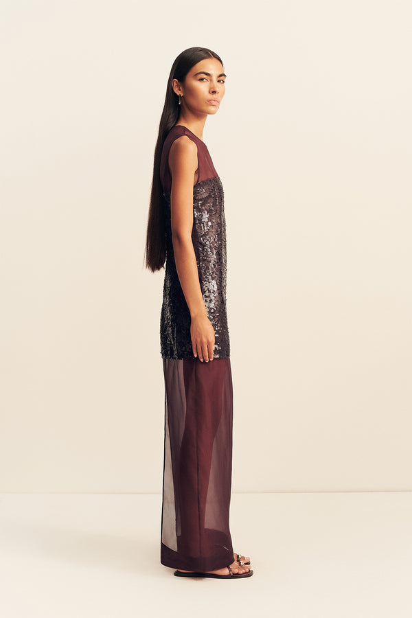 AMERIE SILK SEQUIN MAXI DRESS - PORT ROYALE