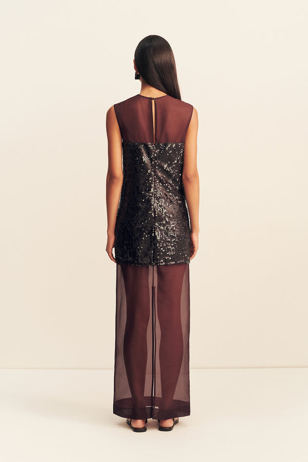 AMERIE SILK SEQUIN MAXI DRESS - PORT ROYALE