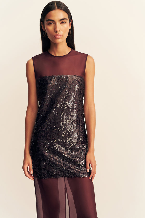 AMERIE SILK SEQUIN MAXI DRESS - PORT ROYALE
