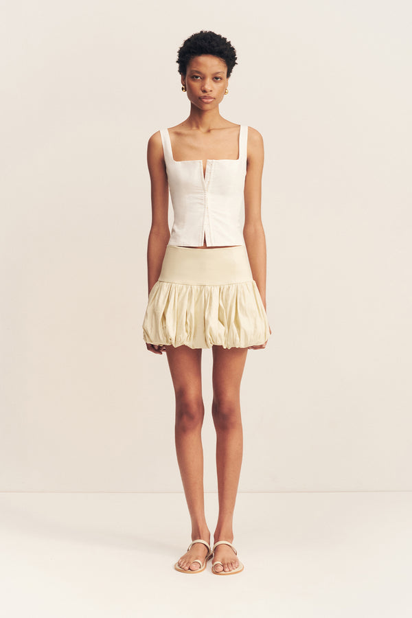 KASBAH BUBBLE MINI SKIRT - BONE_F