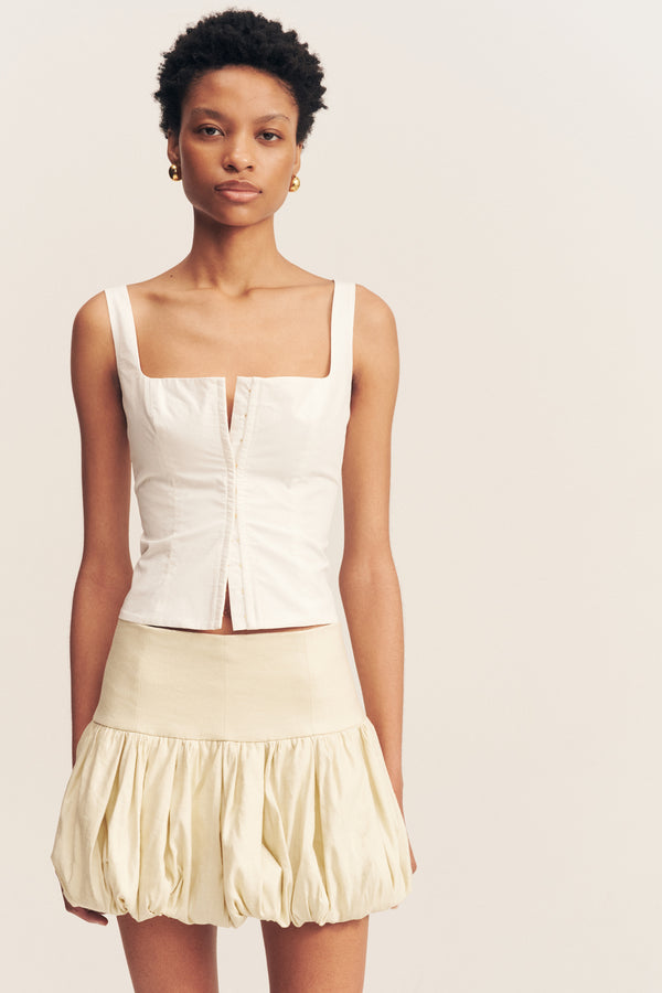 KASBAH BUBBLE MINI SKIRT - BONE_D