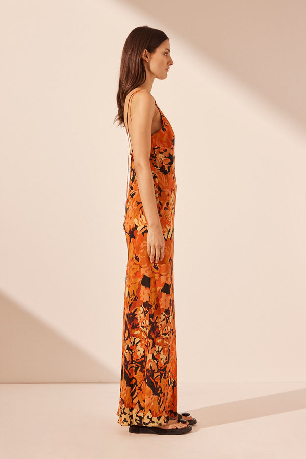 SANTOS SILK CROSS STRAP MAXI DRESS_S